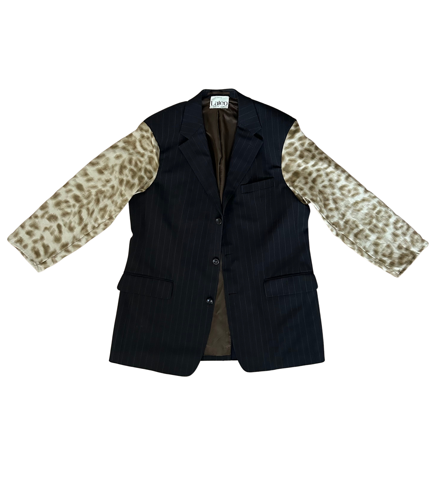 Leopard upcycled blazer