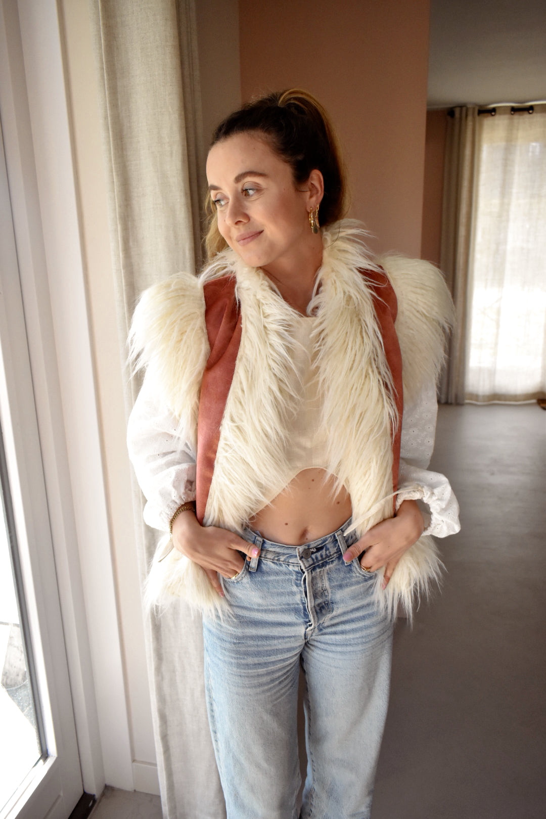 Fluffy Blossom Gilet