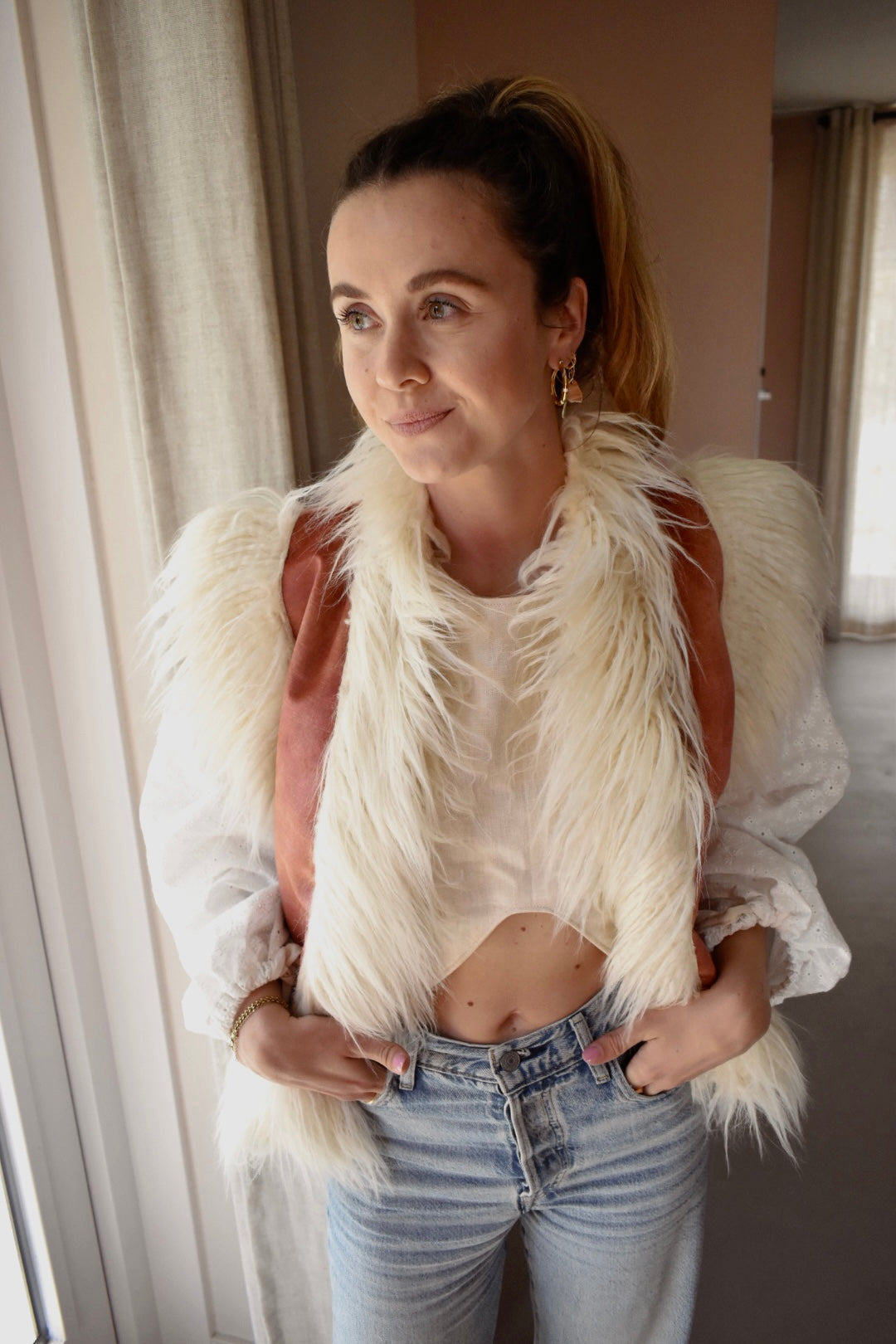 Fluffy Blossom Gilet