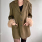 Blazer with fur sleeves