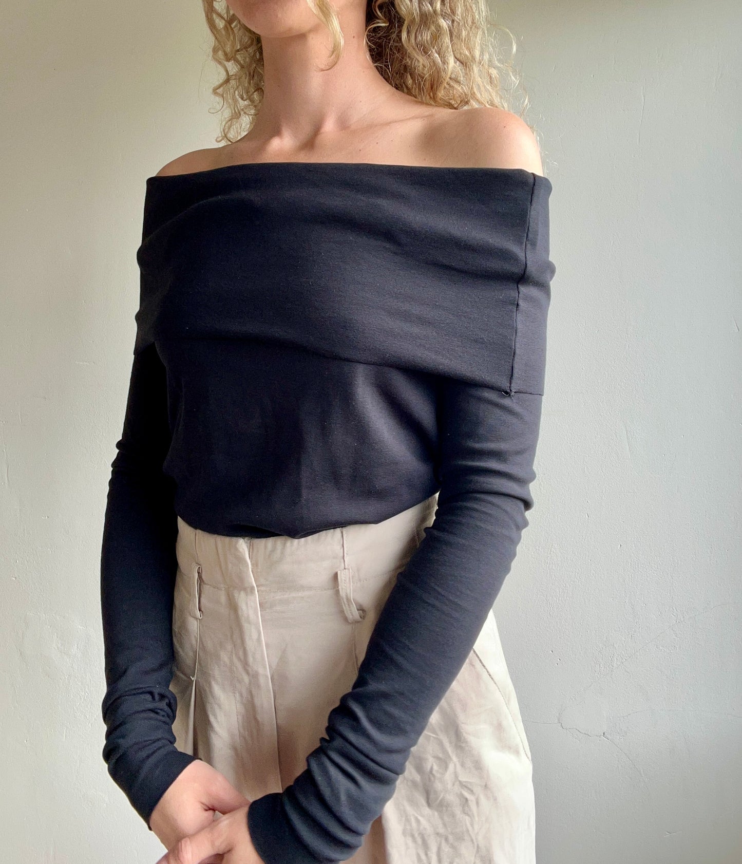 Organic Cotton Jersey Top - Off Shoulder